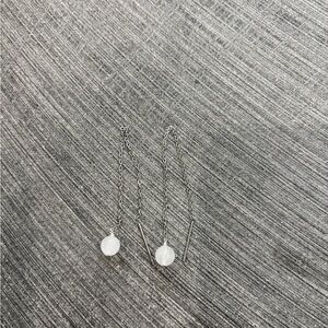 Elegant Silver Moonstone Drop Earrings